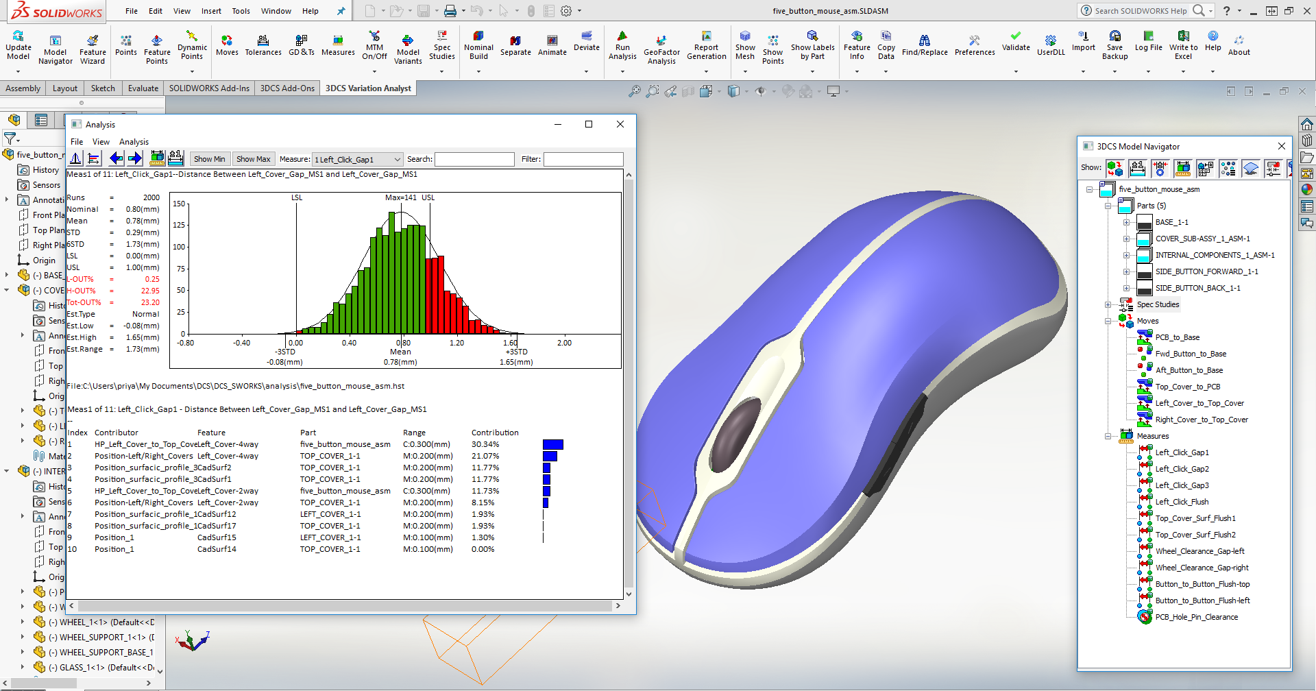 3DCS Model with Monte Carlo Simulation
