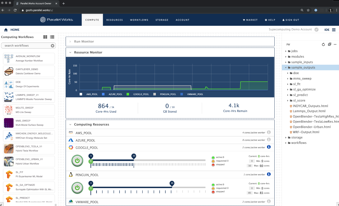 Parallel Works Platform - Manage your computer cores