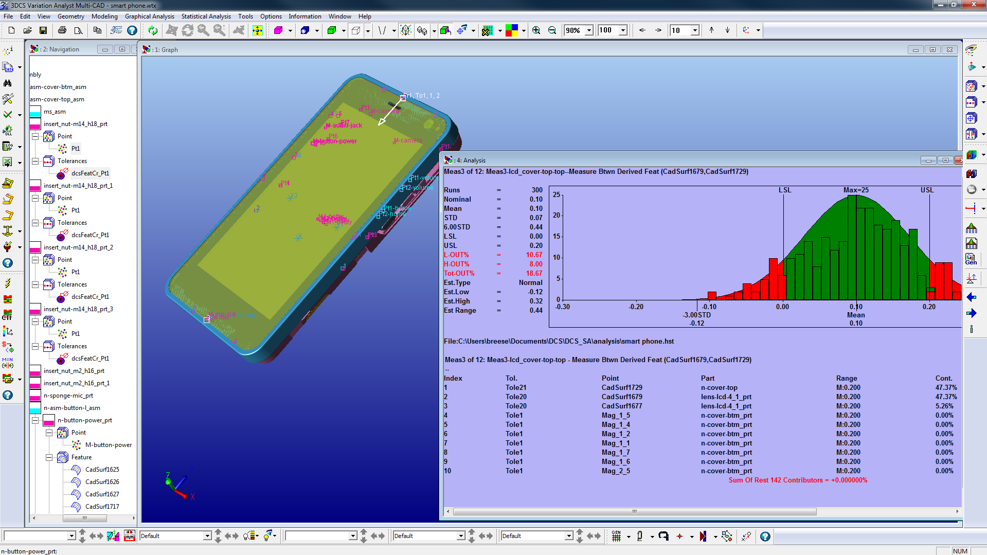 3DCS Cellphone Analysis 
