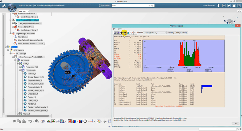 3DEXPERIENCE integrated tolerance analysis