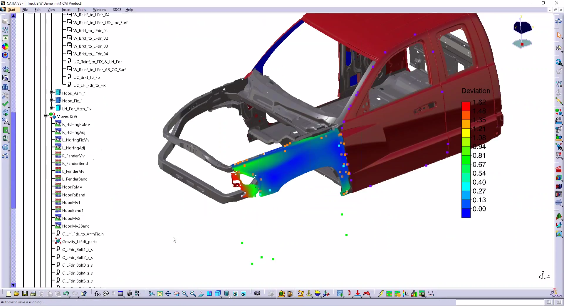 3DCS VA - Truck Fender FEA Analysis 